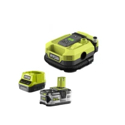 Pack RYOBI gonfleur compresseur 18V R18MI-0 - 1 batterie 5.0Ah - 1 chargeur rapide RC18120-150