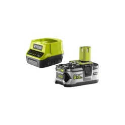 Pack RYOBI gonfleur compresseur 18V R18MI-0 - 1 batterie 5.0Ah - 1 chargeur rapide RC18120-150
