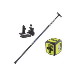 Pack RYOBI Laser croix rouge - 10m de porté - 0,5mm de précision - RBCLLR1 - Canne télescopique - 3