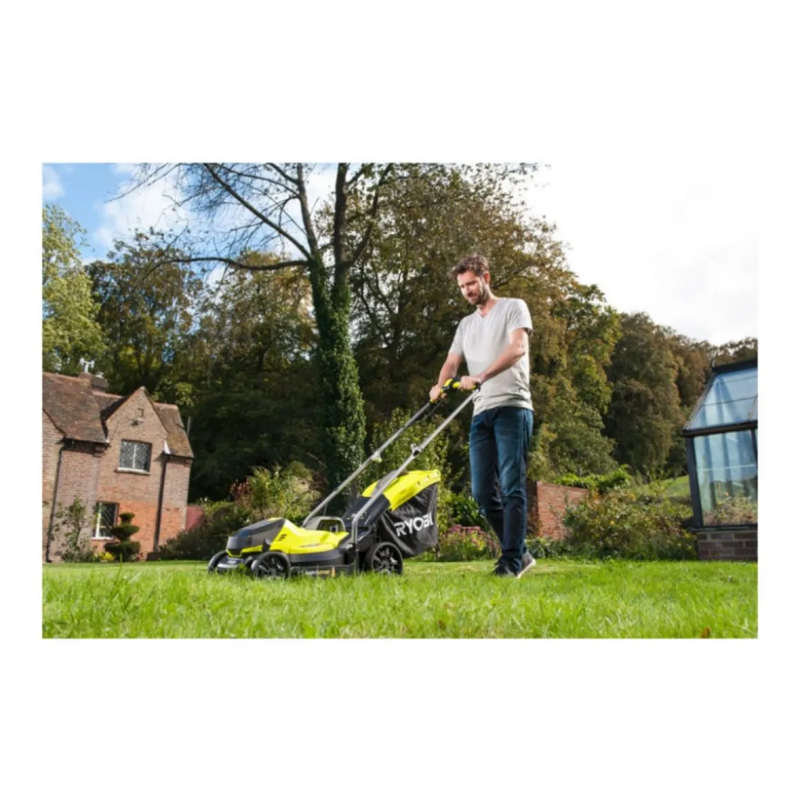Pack RYOBI Tondeuse poussée 18V One+ OLM1833B - 1 Batterie 2.5Ah - 1 Chargeur rapide RC18120-125