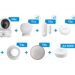 Pack sécurité 9 modules + 1 caméra int 2MP