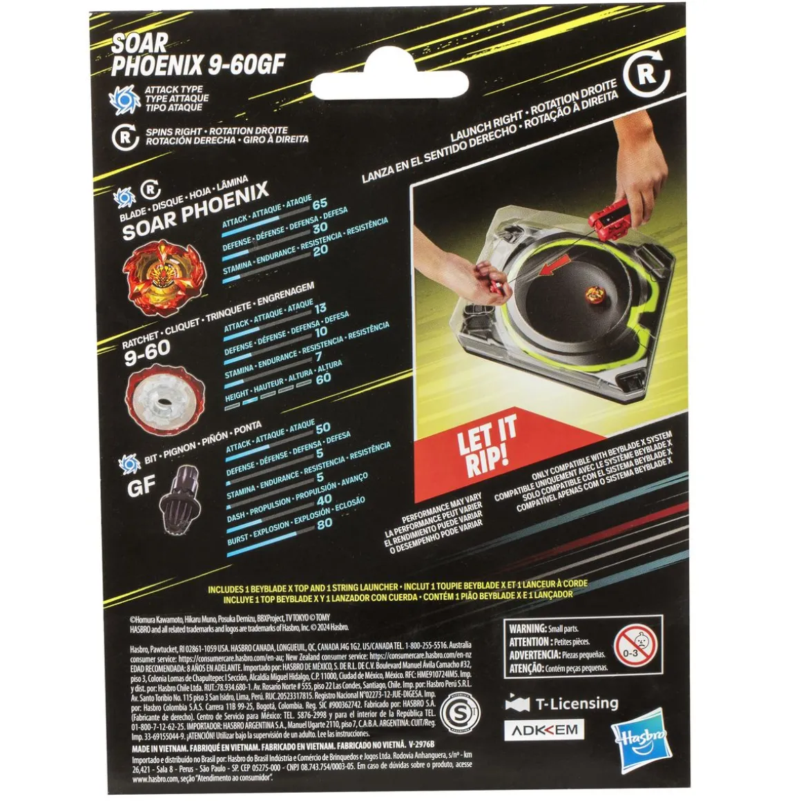 Pack Soar Phoenix 9-60GF Beyblade X lanceur à corde Deluxe