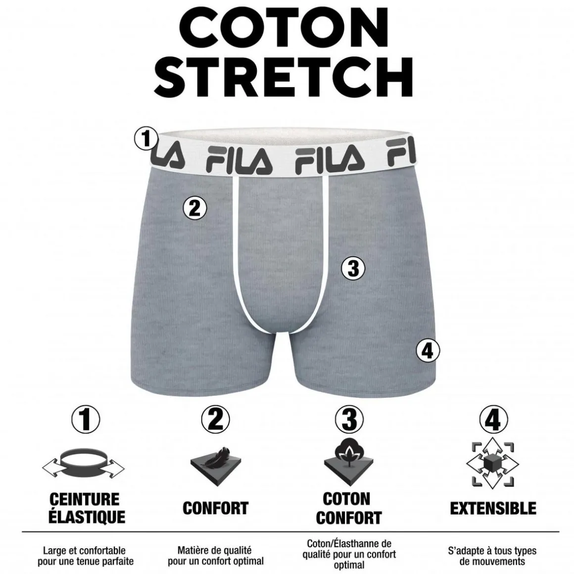 Pack Surprise de 6 Boxers coton homme