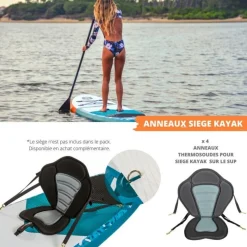 Paddle Gonflable L 11' 32'' 6'' (335 x 81 x 15 cm) avec Pagaie, Leash, Pompe et Sac de Transport