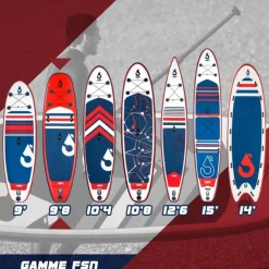 Paddle Gonflable VULK 9'8 - 299 x 81 x 13 cm - Stand Up Paddle avec pagaie, leash, pompe et sac de transport