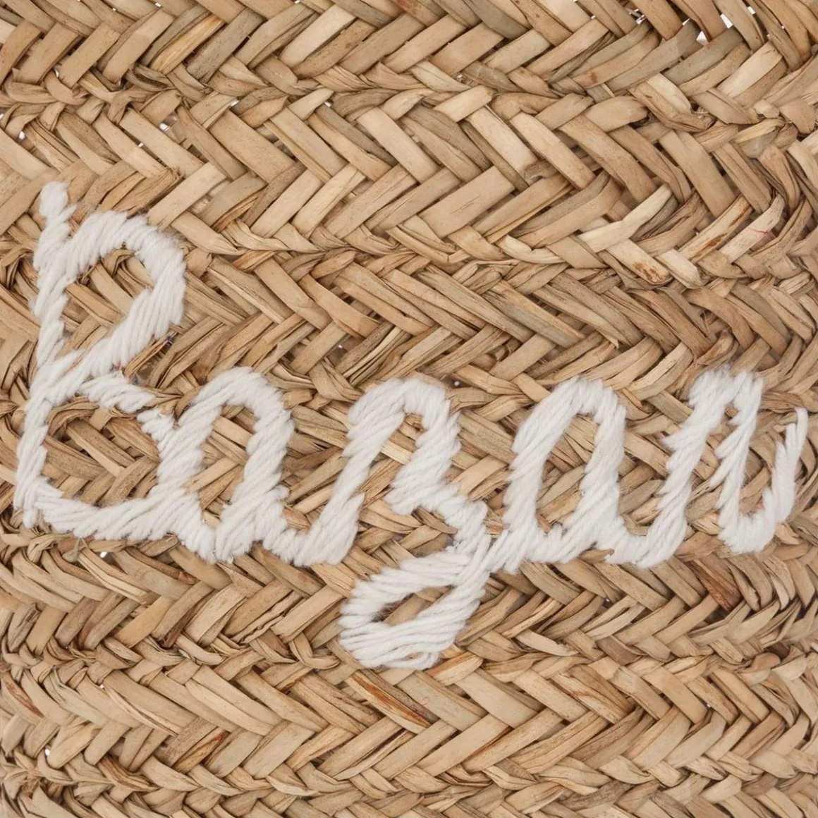 Panier à anses en osier brodé BAZAR