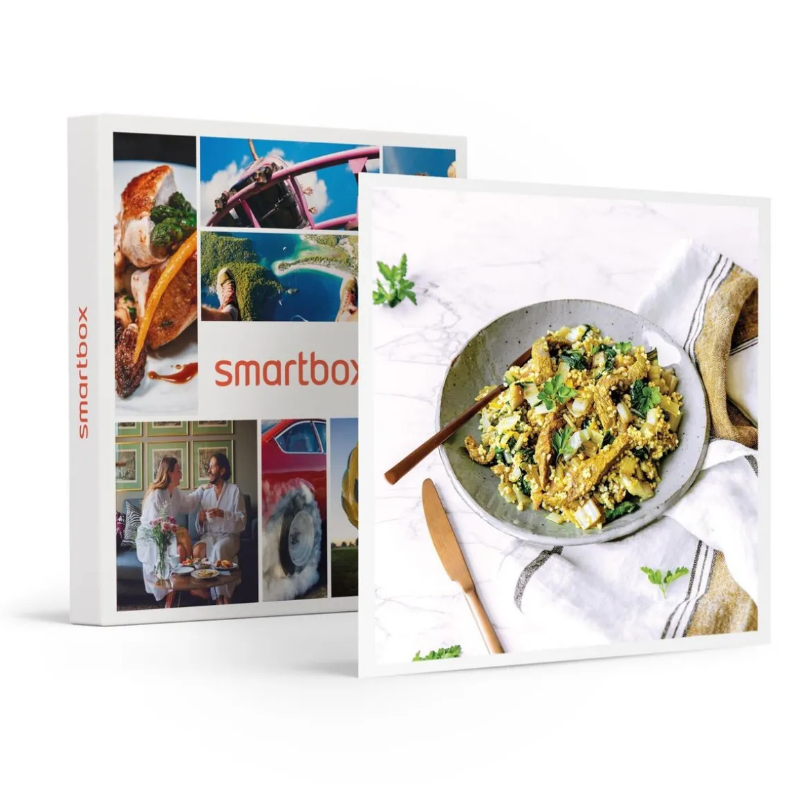 Panier à cuisiner Recettes et Cabas pour 2 personnes avec 4 délicieuses recettes - Coffret Cadeau Gastronomie