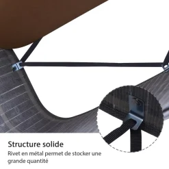 Panier à linge corbeille à linge 2 bacs bambou pliable couvercle poignée sac amovible en toile gris