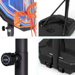 Panier de basket réglable en hauteur de 1m à 2m10 (10 positions) - Milwaukee - avec Ballon et Pompe