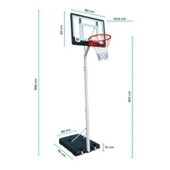 Panier de Basket sur Pied Mobile Charlotte Hauteur Réglable de 2,1m a 2,6m