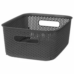 Panier de Rangement Crochet 10cm Gris Anthracite