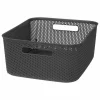 Panier de Rangement Crochet 14cm Gris Anthracite