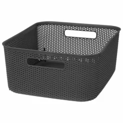 Panier de Rangement Crochet 14cm Gris Anthracite