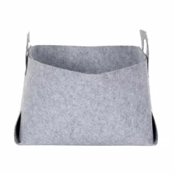 Panier de Rangement Feutre Pliable 50cm Gris