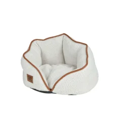 Panier Pattenrond en laine bouclée pour chat et chien - Ecru