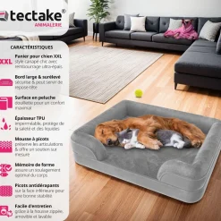 Panier pour chien orthopédique Kimba avec bordure haute