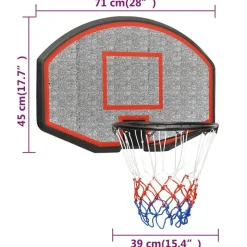 Panneau de basket-ball Noir 71x45x2 cm Polyethylene