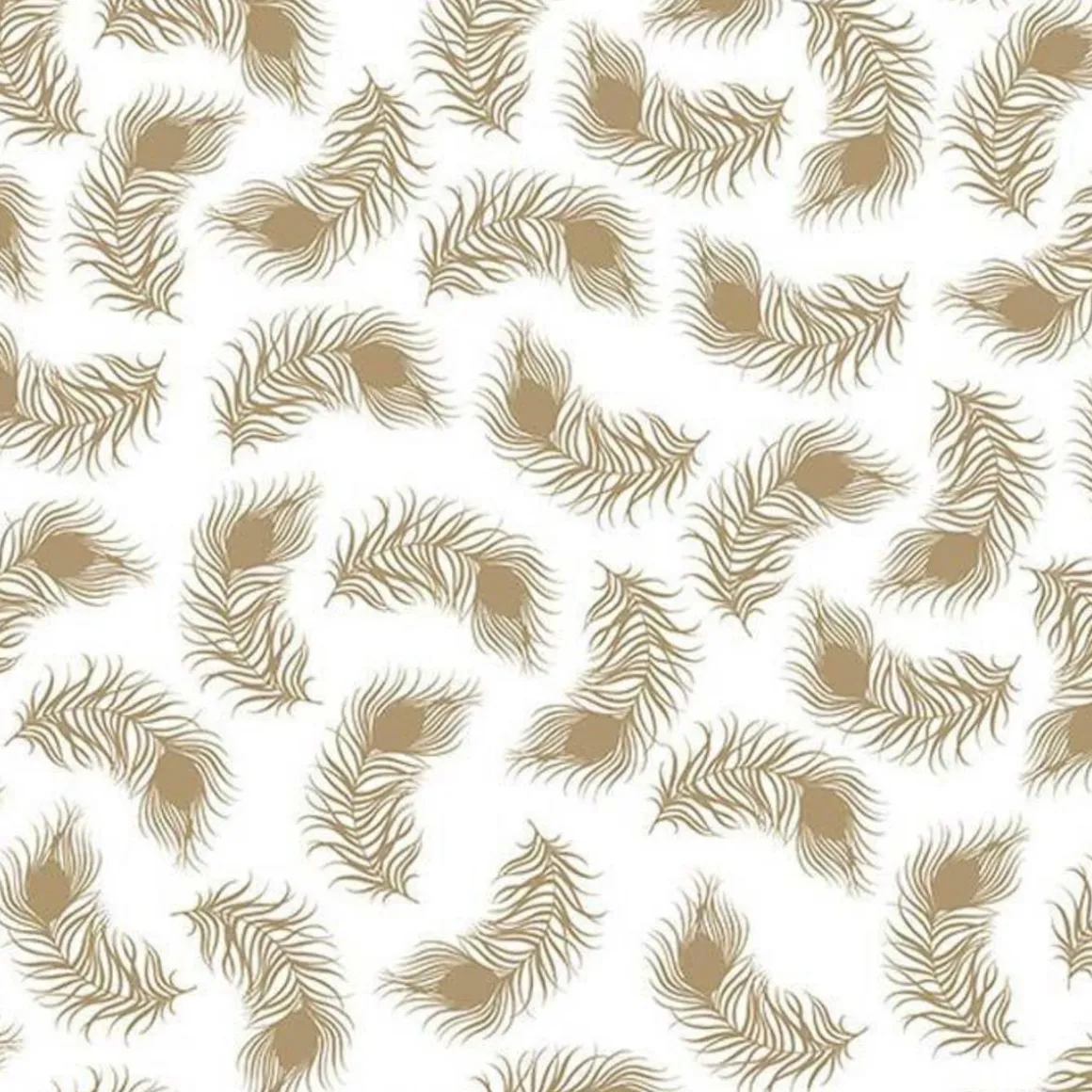 Papier calque japonais 90 g/ m² - 30 x 30 cm - Plumes dorées