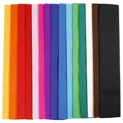 Papier crépon multicolore 2,5 m x 50 cm - 15 feuilles