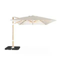Parasol déporté rectangulaire 3x4m - Wimereux - Parasol excentré inclinable dans 5 positions, rotatif à 360° + Dalles à lester 50x50cm