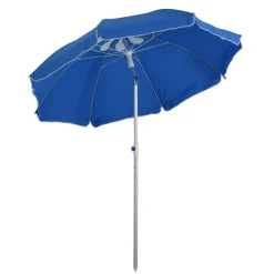 Parasol inclinable octogonal Ø 190 cm tissu polyester haute densité anti-UV hauteur réglable mât alu sac de transport inclus bleu