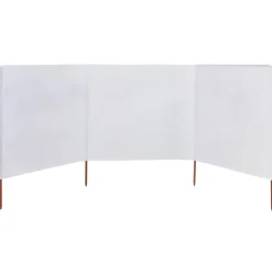 Paravent 3 panneaux Tissu 400 x 80 cm Blanc sable