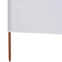 Paravent 3 panneaux Tissu 400 x 80 cm Blanc sable