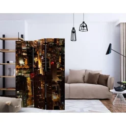 Paravent 3 Volets City By Night Chicago USA 135x172cm