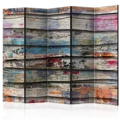 Paravent 5 Volets Colourful Wood 172x225cm