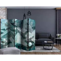 Paravent 5 Volets Concrete Cubes Green 172x225cm