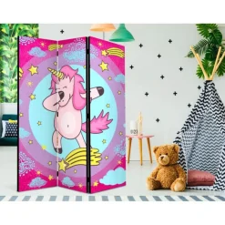Paravent 3 Volets Dancing Unicorn 135x172cm