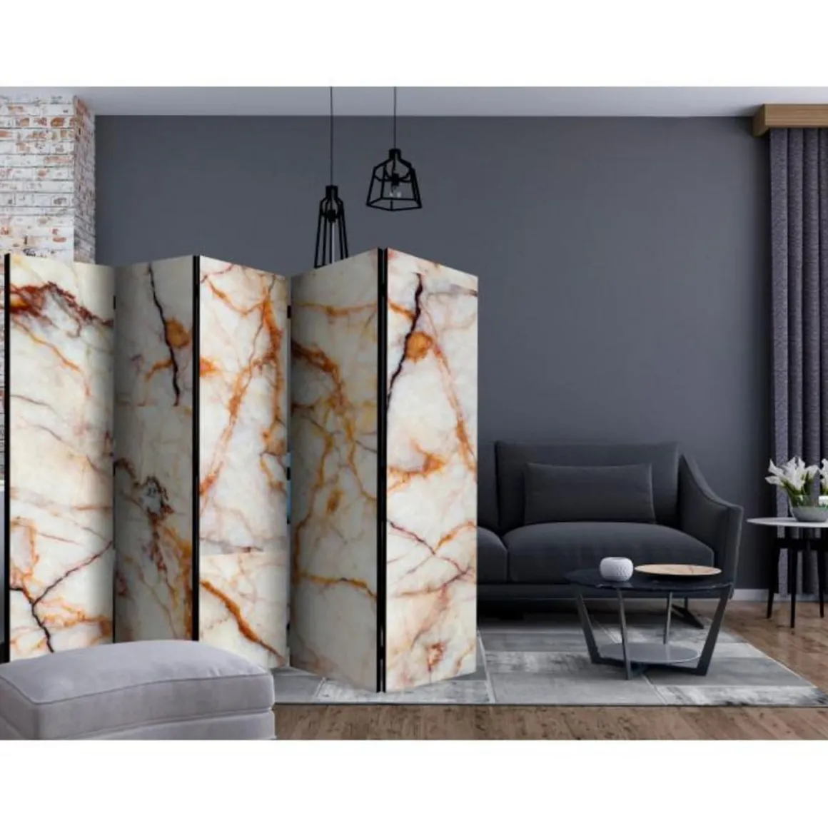 Paravent 5 Volets Marble Plate 172x225cm