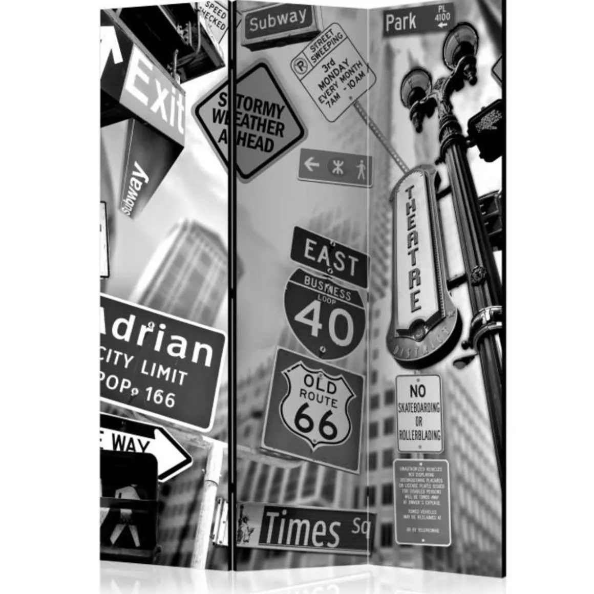 Paravent 3 Volets Roads To Manhattan 135x172cm