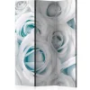 Paravent 3 Volets Satin Rose Turquoise 135x172cm