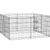 Parc enclos modulable pour chien animaux porte verrouillable 8 panneaux dim. panneau 61L x 61H cm métal noir