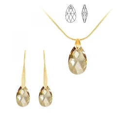 Parure collier et boucles d'oreilles SC Bohème orneés de Cristaux scintillants