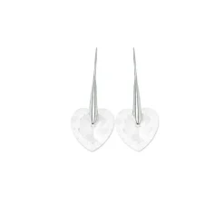 Parure collier et boucles d'oreilles coeurs SC Crystal orneés de Cristaux scintillants