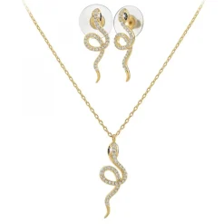 Parure collier et boucles d'oreilles serpent par SC Bohème ornée de Cristaux scintillants