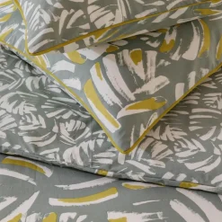 Parure de lit 2 personnes en coton 57 fils imprimé vert