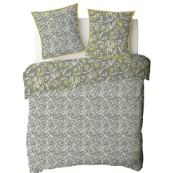 Parure de lit 2 personnes en coton 57 fils imprimé vert
