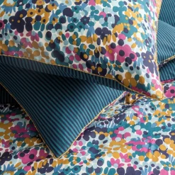 Parure de lit 2 personnes en coton 57 fils imprimé multico