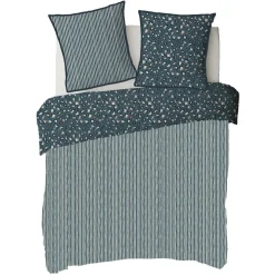 Parure de lit 2 personnes imprimé léopard réversible rayé