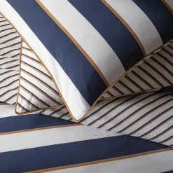 Parure de lit 2 personnes en coton 57 fils imprimé bleu