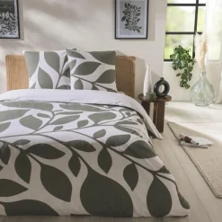 Parure de lit 2 personnes en coton 57 fils imprimé vert