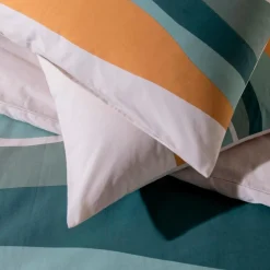 Parure de lit 2 personnes en coton 57 fils imprimé multico