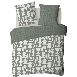 Parure de lit 2 personnes en coton 57 fils imprimé vert