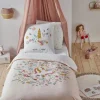 Parure de lit enfant en coton 57 fils imprimé rose