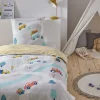 Parure de lit enfant en coton 57 fils imprimé voiture