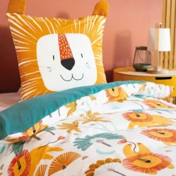 Parure de lit enfant Lion - 100% polyester 72g/m² - 140 x 200 cm