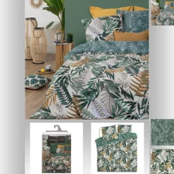 Parure de Lit imprimé Tropik en 240 x 220 - Vert